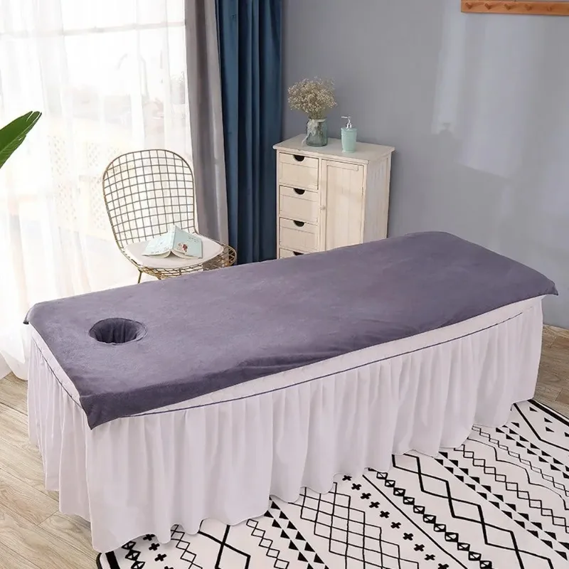 Single Soft White Polyester Massage Bed Cover for Professional SPA Beauty  Salon Treatment Tables