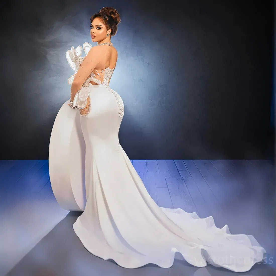 Black Mermaid Kralen Avond Jurken Elegante Luxe Enkellange 2025 Voor Vrouwen Party LA71594 main image 0