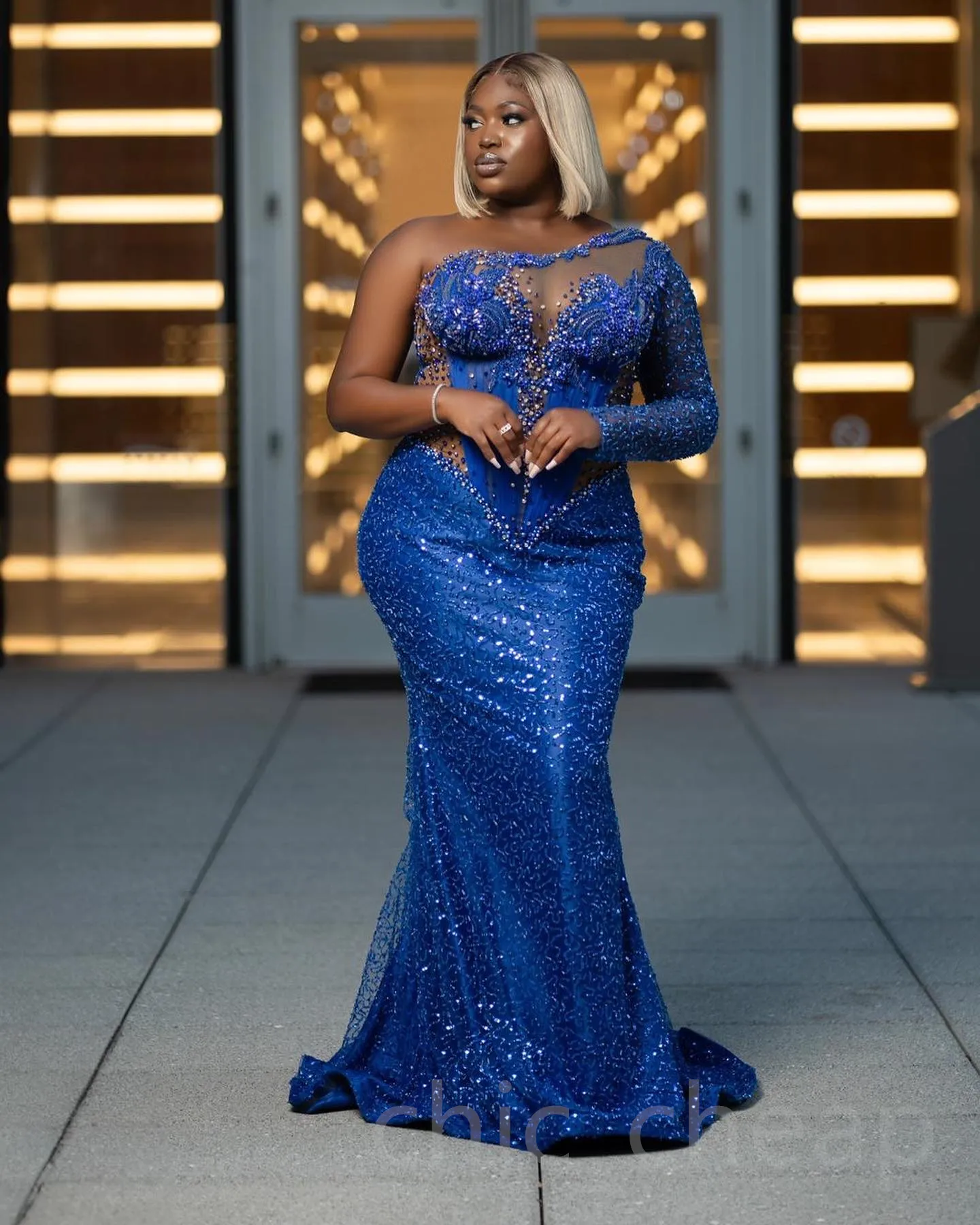 crystal blue color dress Jovani D5080 Size 0, 12 Blue Long Fitted Sequin Prom Dress Crystal Corset V Neck Pageant Gown Strapless 0 / Blue