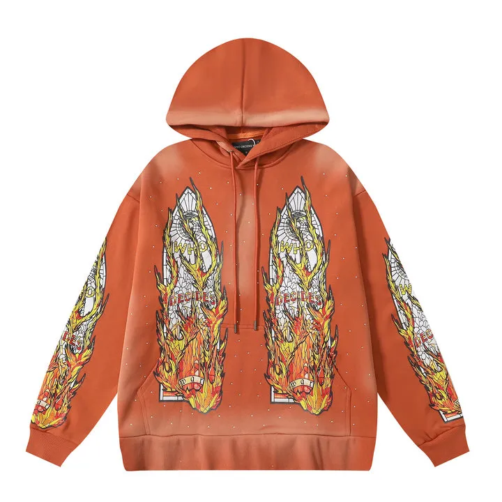 Black and orange designer hoodie shop