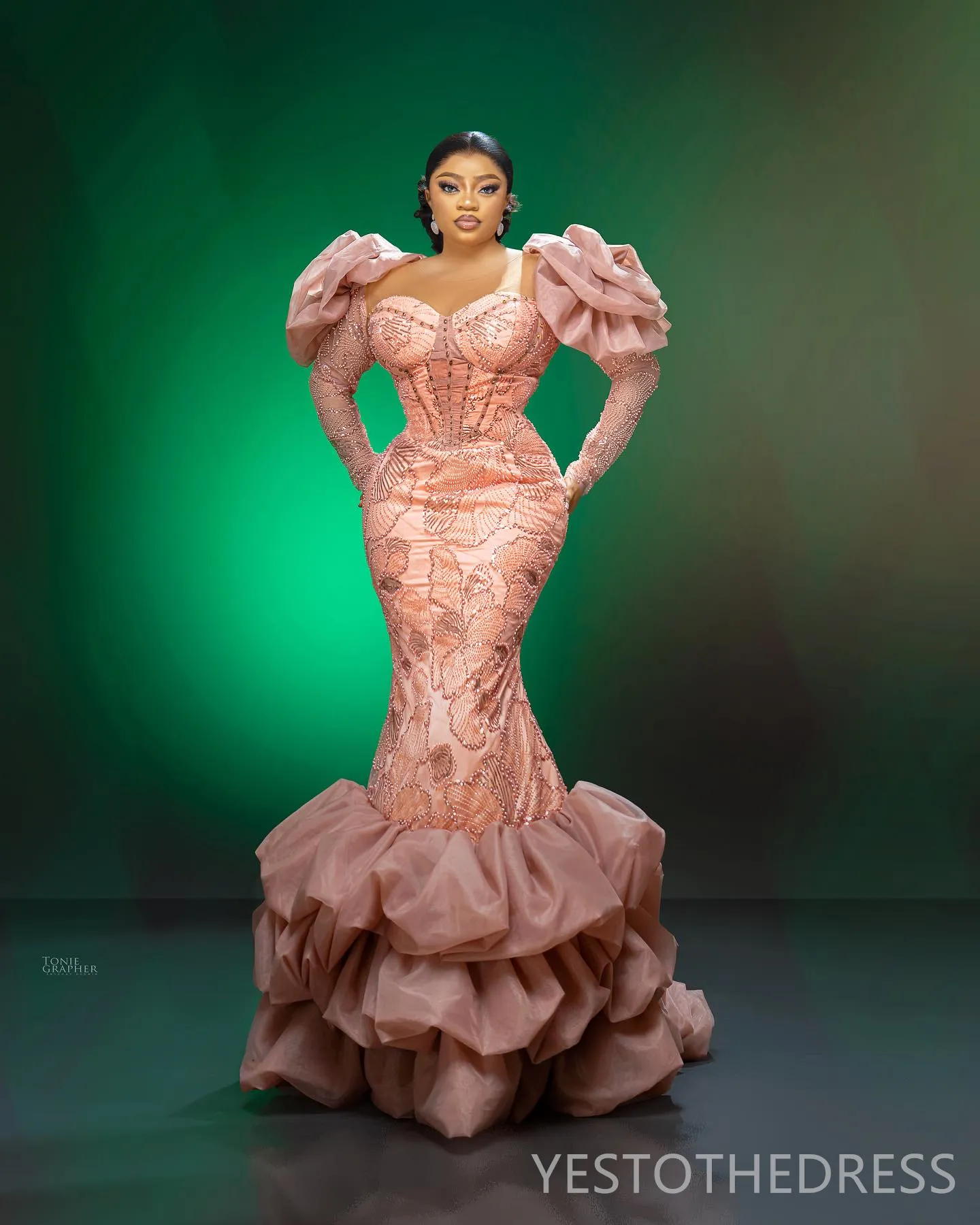 Watermelon Mermaid Pink Ruffle Prom Dress with Sheer Neckline, Beaded Lace, and Cap Sleeves - Plus Size for 40th Anniversary, Birthday, Second