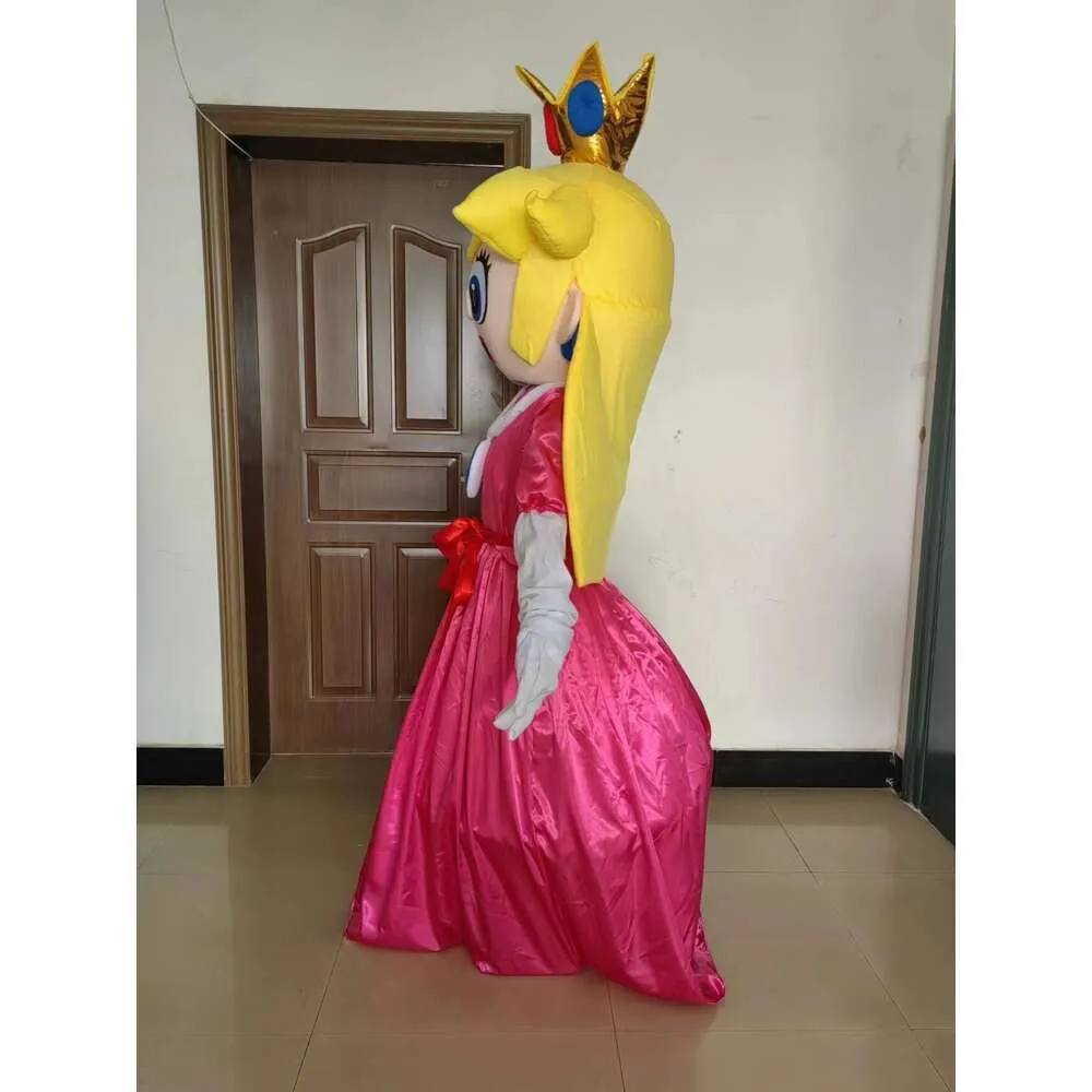 Girls Princess Peach Dress Up Costume With Accessories Party Princess Peach Costume For Girls - Complete Dress Up Set With Crown & Accessories Halloween Princess Outfit