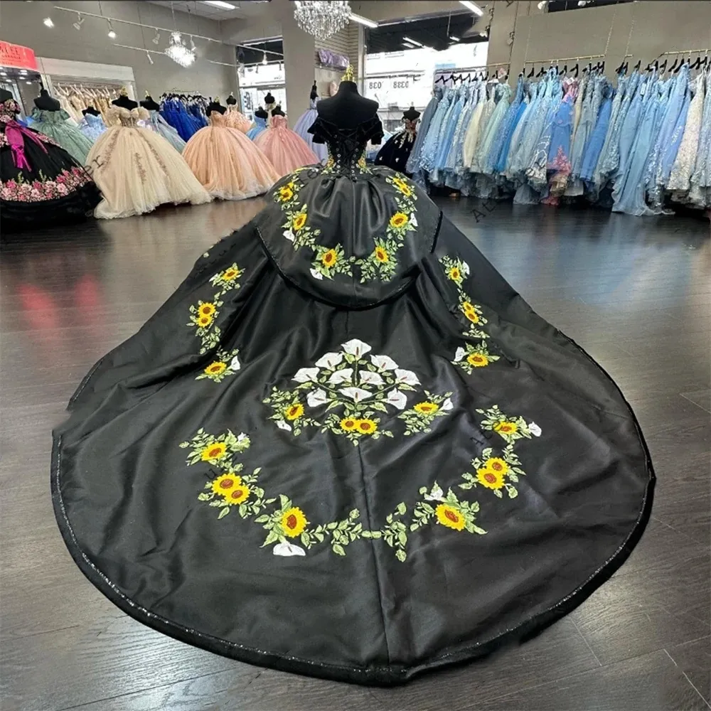 Suowers Off The Shoulder Embroidered Black... From Babynice666, $232.2 |  DHgate.Com