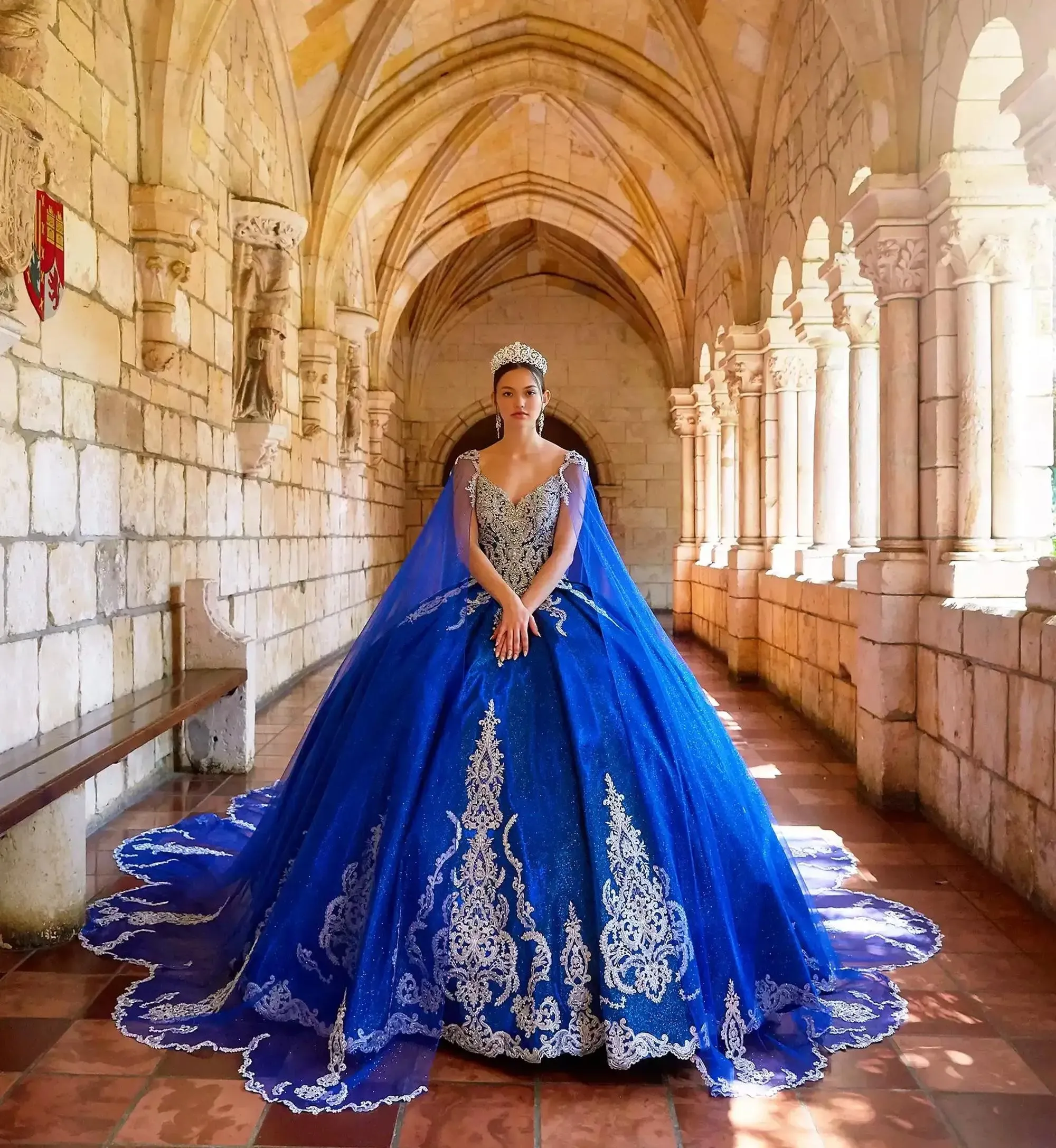 Royal Blue Quinceanera Dresses: Lace Appliques, Puffy Charro Gown for 15  Anos