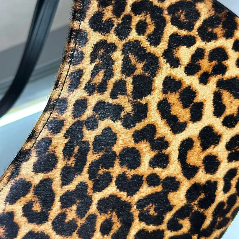 Leopard print fuzzy bag hotsell