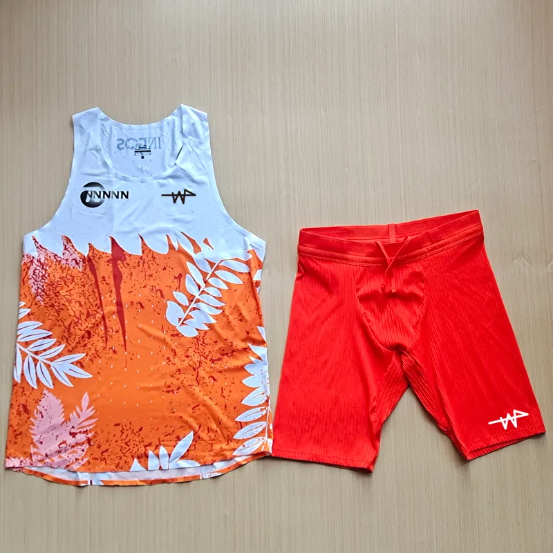 2024 Man NN Leaves Marathon Custom Singlet Running Suit Track