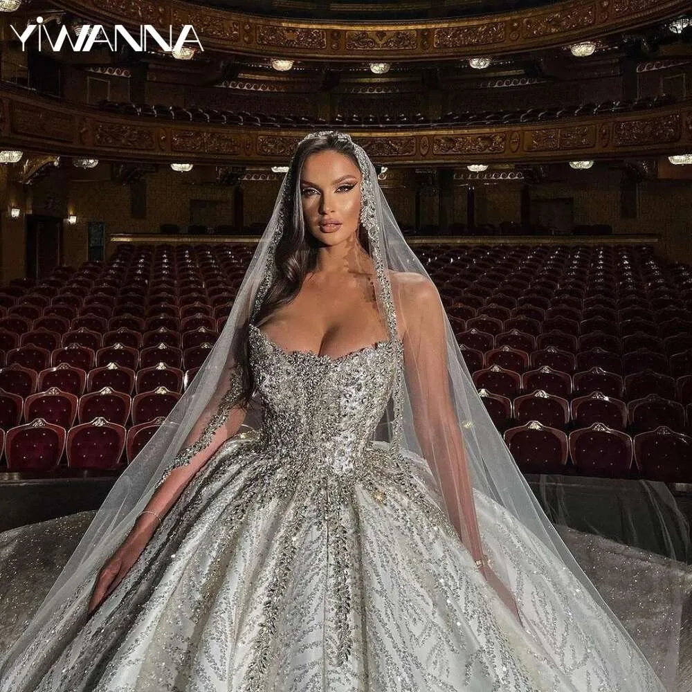 hand beaded wedding dresses See Through Ivory Beach Wedding Dress With Pearl Beaded WD293 US4 / White main image 1