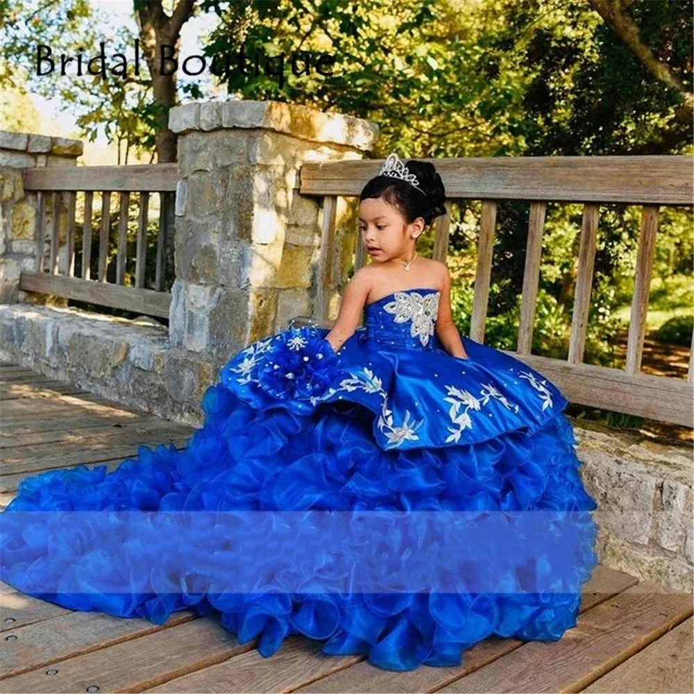 Royal Blue Mini Quinceanera Blue wedding dress for Girls - Perfect for Pageants, Birthdays, and Photography