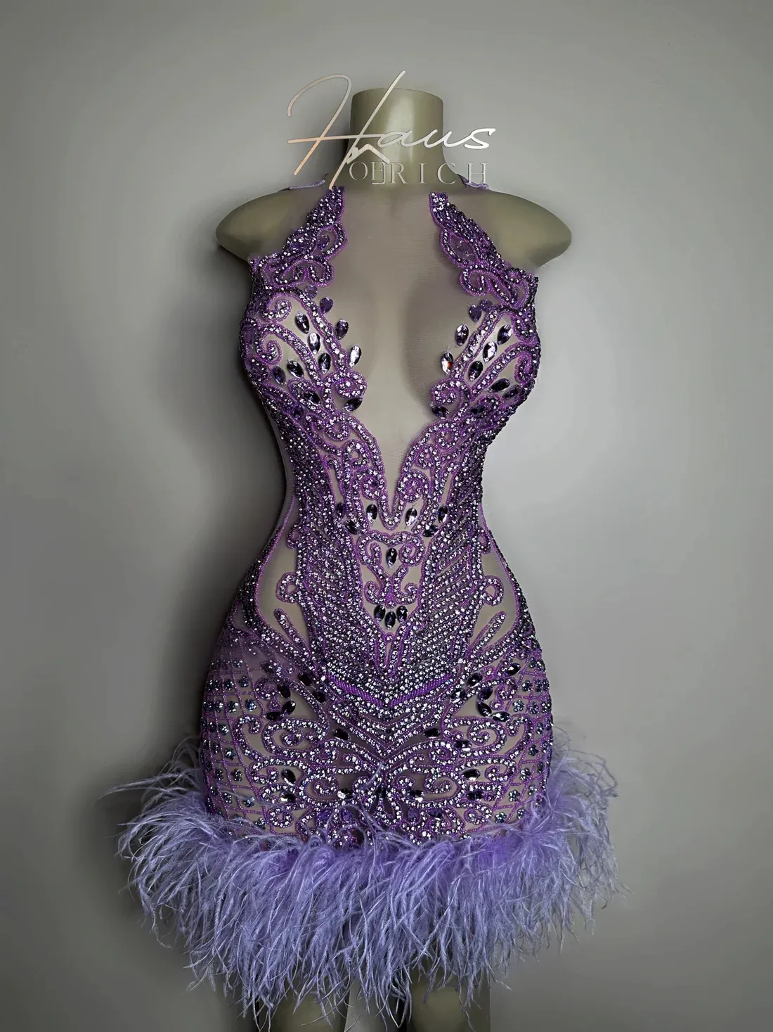 Save Big on Bulk Dark Purple Short Prom Dresses Dark Purple Homecoming  Dresses, Sexy Crystal Feather Short Cocktail Dress: See Through African