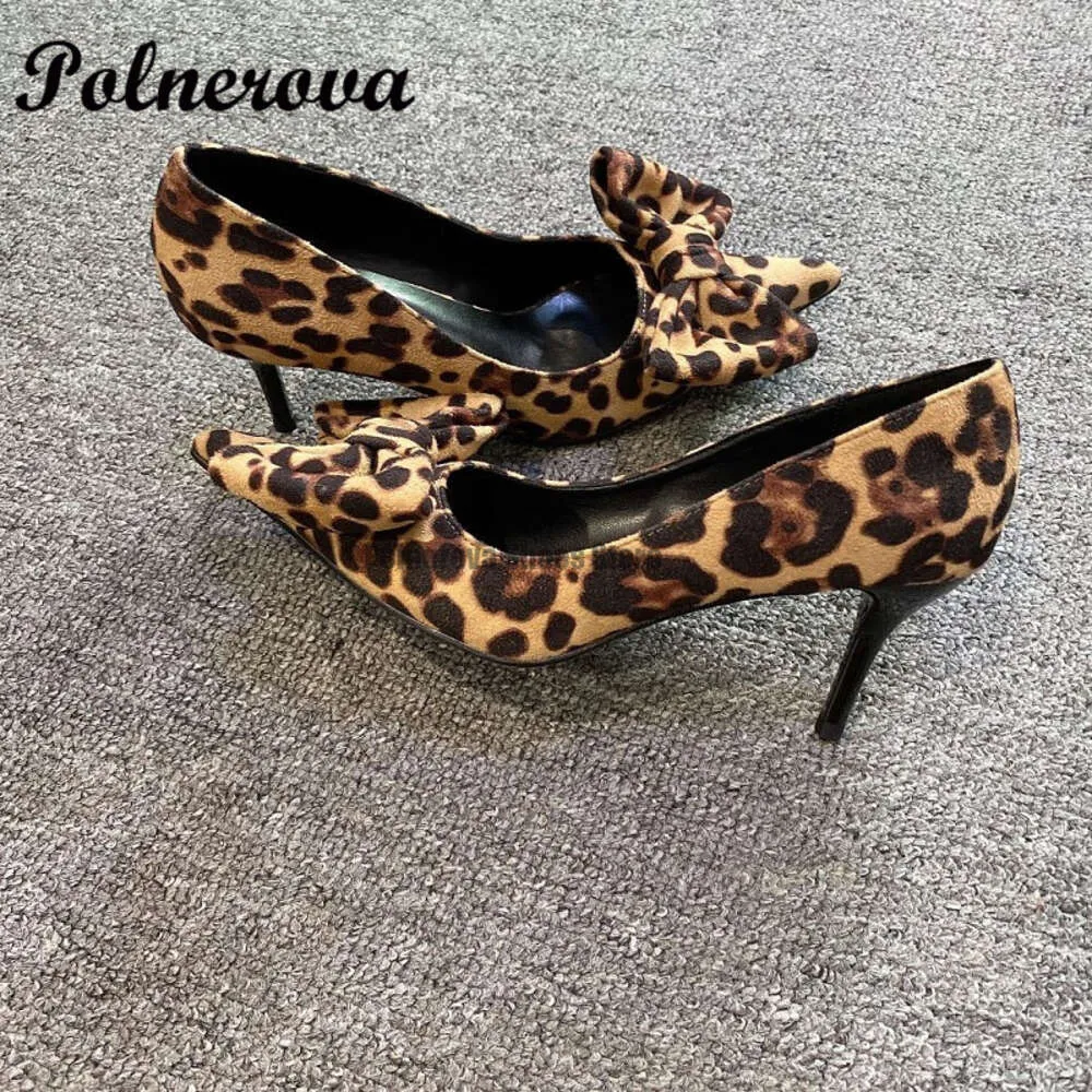 Leopard Print Bow High Heel Pointy Toe Pumps Autumn Party Dress Wedding Shoes For Bride For Women By Brand New From Comfortableshoeskq8 67.97 DHgate.Com