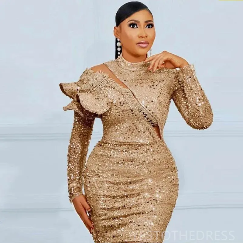 Plus Size Gold Sequin Cocktail Dresses For Women 2024