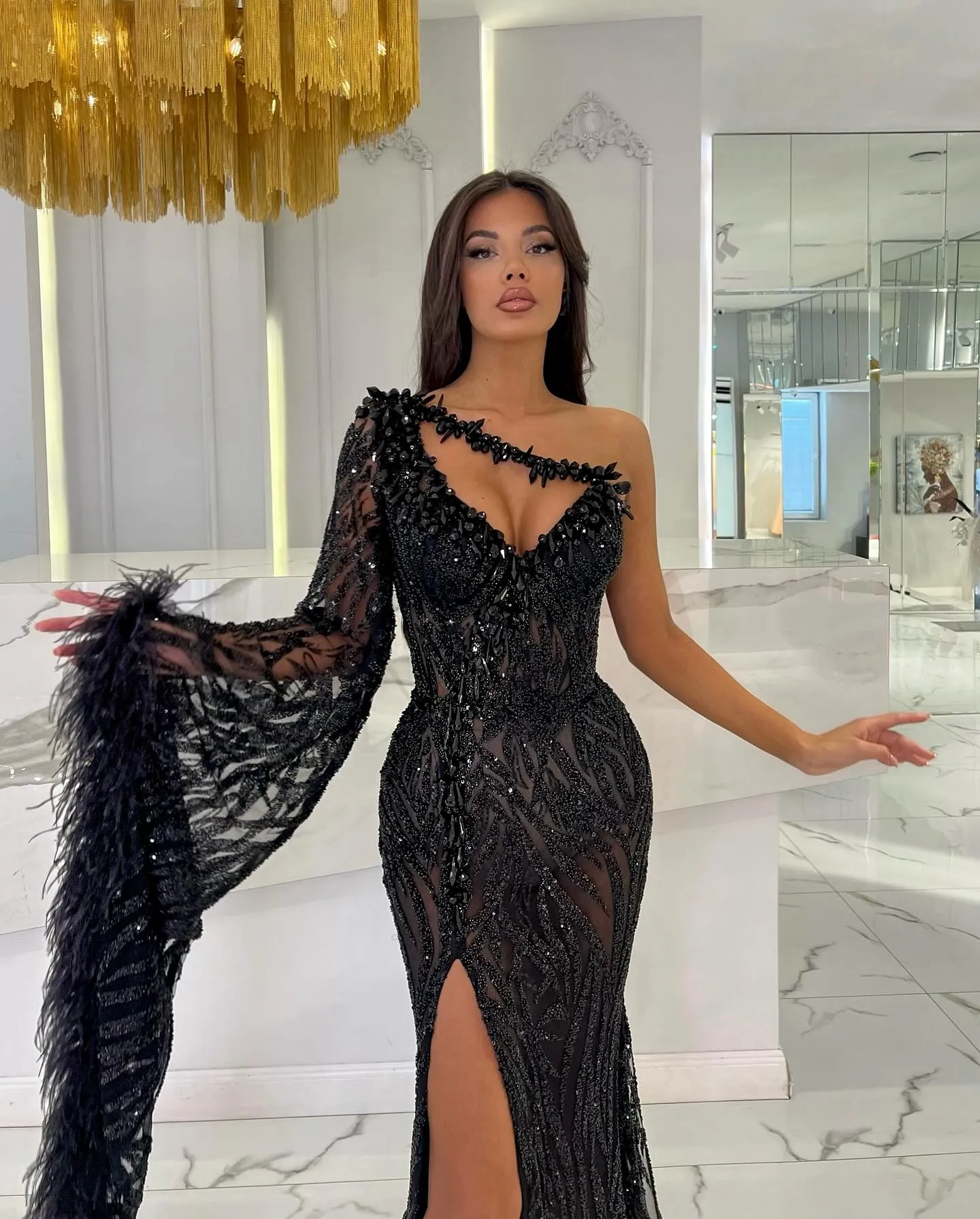 black silk long sleeve dress HERA SILK LONG SLEEVE DRESS