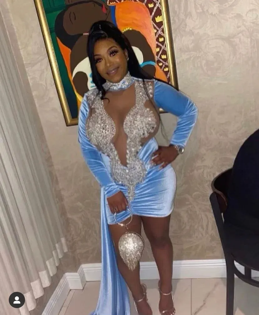 blue velvet homecoming dress Sparkly V Neck Royal Blue Sequins Long Prom Dress fg2364 – formalgowns