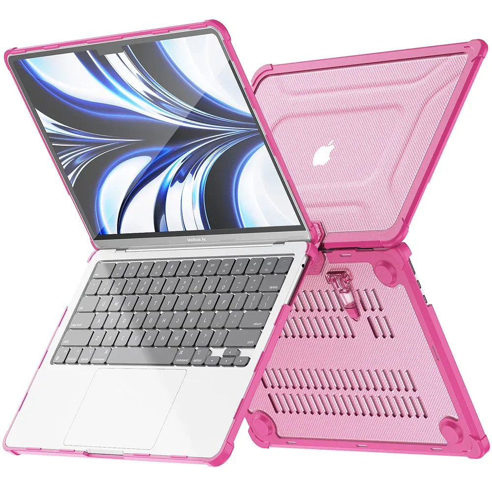 Transparent Case for MacBook Pro 13 inch 2024 M2 with TPU Bumper Kickstand