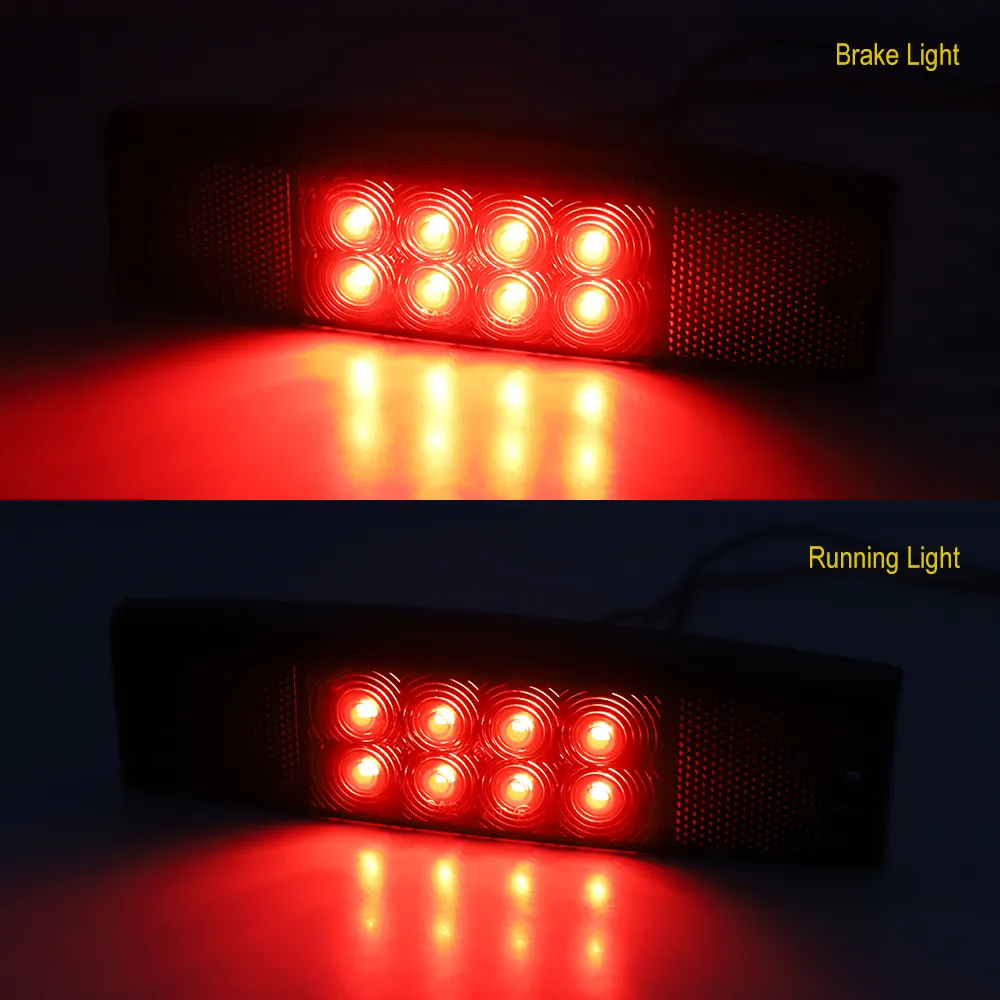 1x Motorcycle LED Tail Rear Brake Stop Light With License Plate Bracket Red Lens