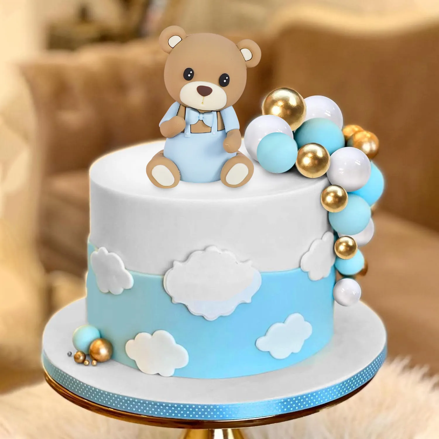 Teddy Bear Baby Shower Cake Toppers We Can Bearly Wait Cake