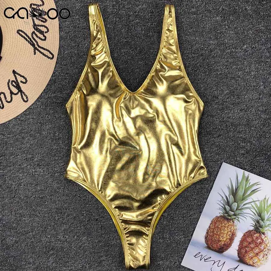 SWIMSUITS ワンピース水着 ゴールドアクセント Shimmery Gold Stamp One Piece Swimsuit: Luxe Silver Swimwear