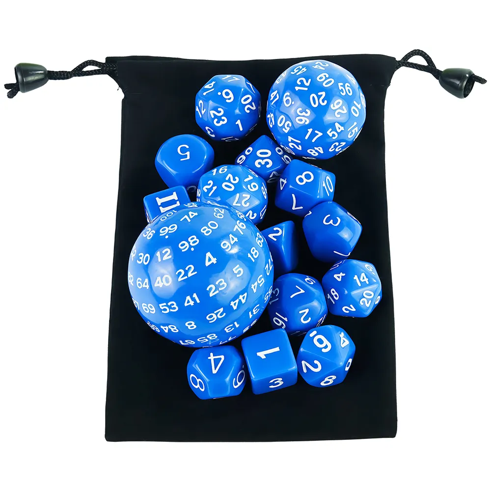 Polyhedral dice for dnd - 15 Acrylic Opaque D3-D100 Game