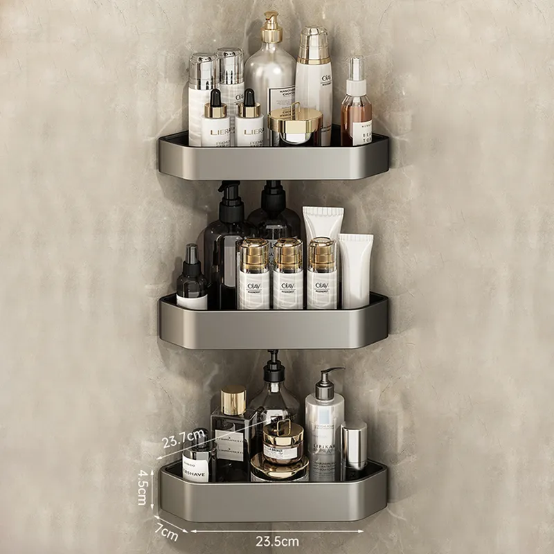 Bathroom Corner Shelves Self adhesive Space saving Storage for Towels and More