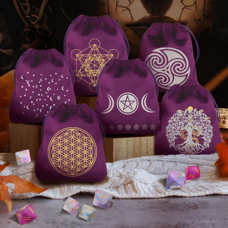 Save Big on Bulk Dice Bag Mtg Tarot Card Storage Bag Velvet Tarot Pouch  With Tree Of Life Artwork, Drawstring Crystal Pouches, Dice Bags For Tarot 