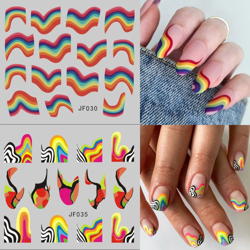 12 Stück French Tip Nagelaufkleber Set - 12 Farben, Selbstklebend & Wiederverwendbar Für Einfaches DIY Nail Design