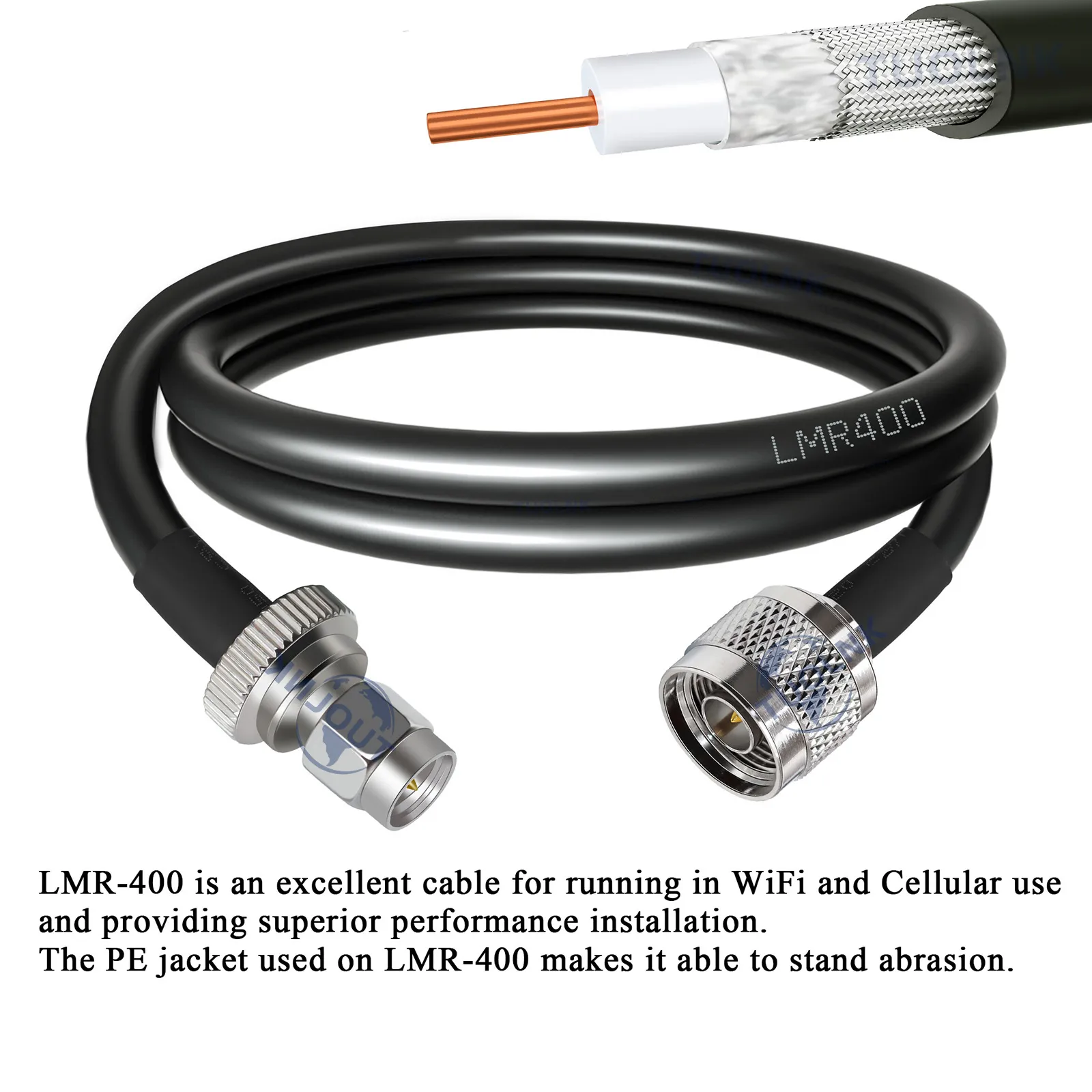RG58 Connector: SMA Male To RP SMA Male - 5m