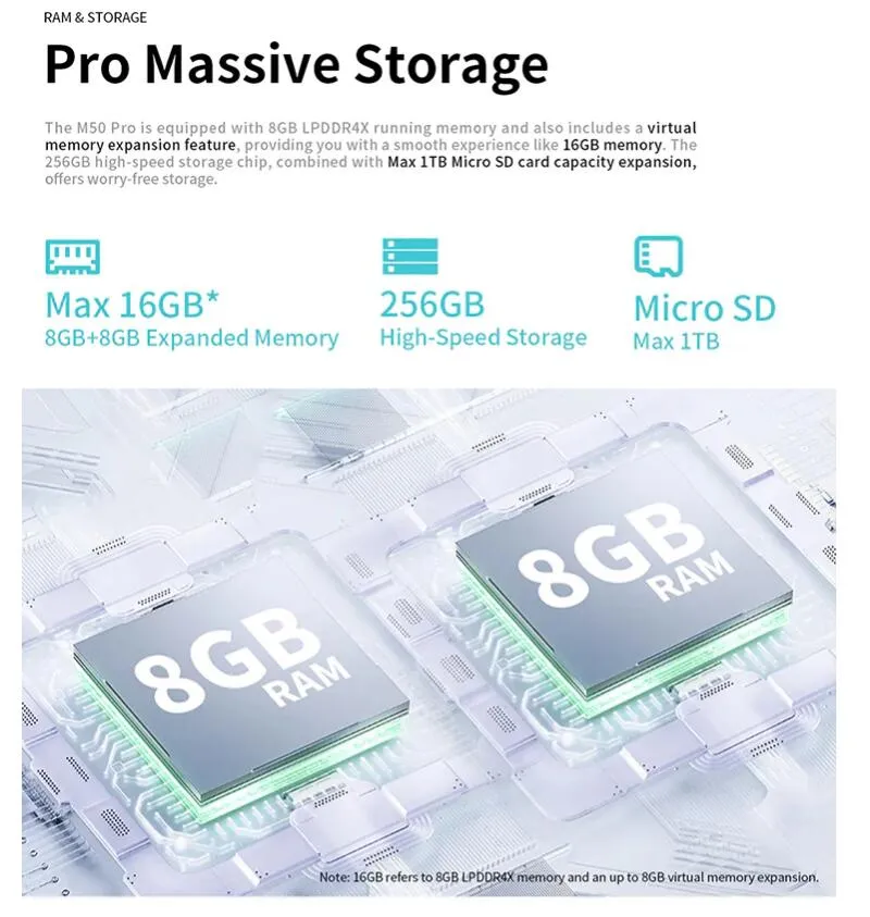 Teclast M50 Pro 2023 Android 13 Tablet 8GB RAM, 256GB ROM, UNISOC 