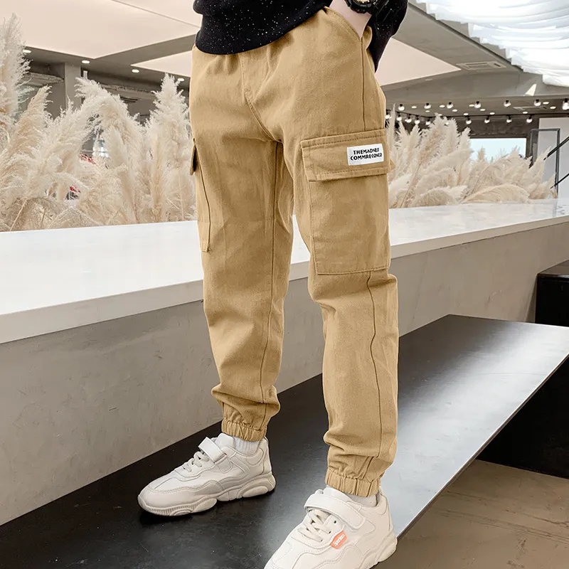 Thick mens black cargo trousers for Boys - Casual Sport