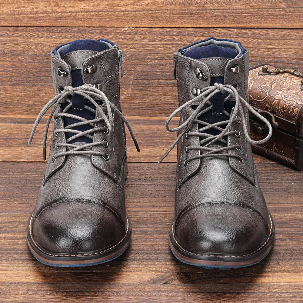 Mens Pointed Toe Cowboy Boots, Workwear Ankle Boots For Men  display picture 3