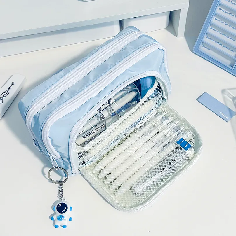 Wholesale Double Layers Pencil Case Kawaii Stationery Pencilcase