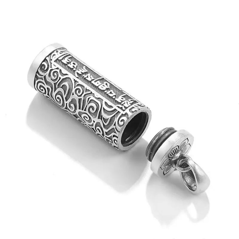 Keychain Pill Holder 990 Pure Silver Waterproof Pill Box Pendant