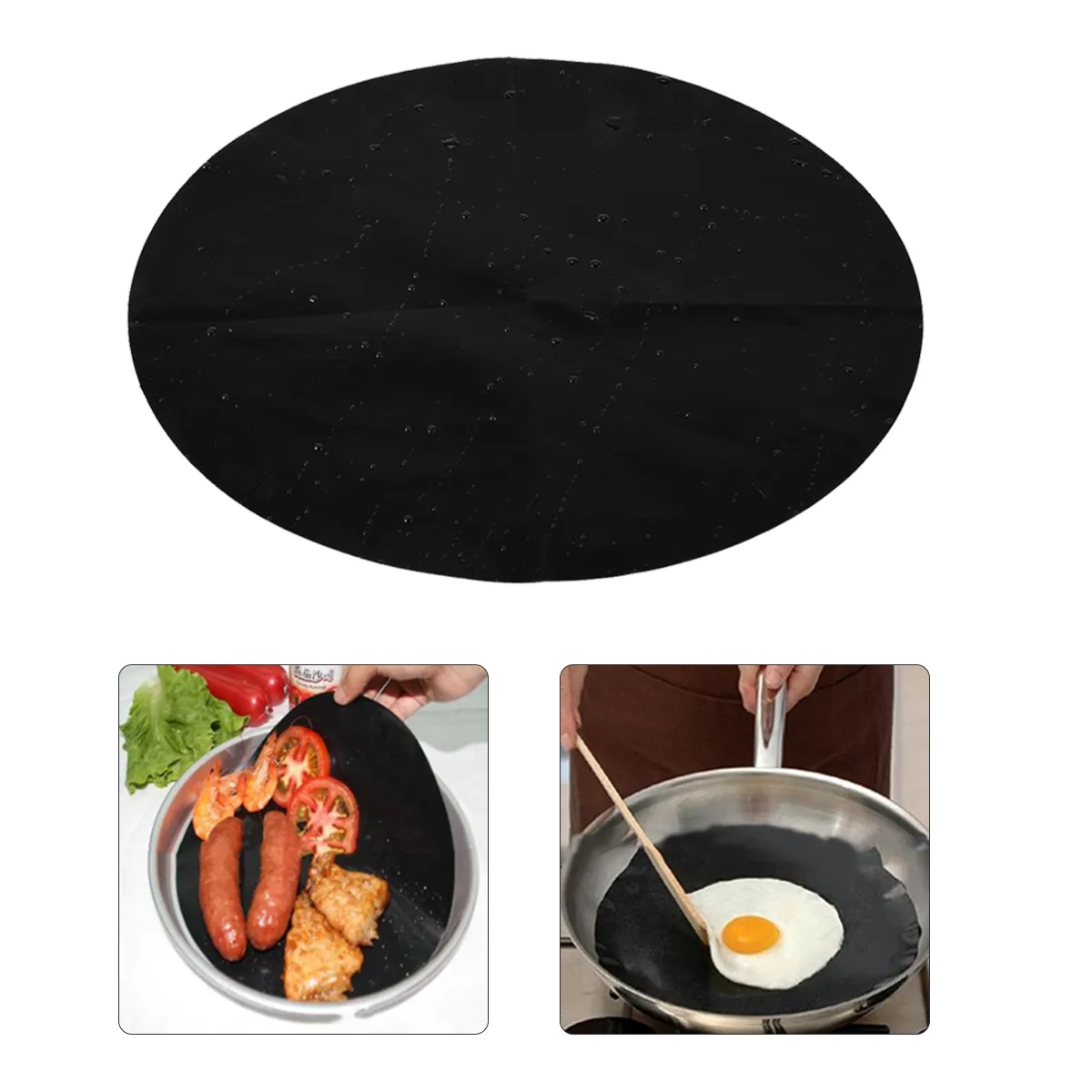 Save Big on Bulk Frying Pan Non Stick Coating Air Fryer Sheets Non Stick  Pan Liner Set Reusable Cooking Sheet Pad, Teflon Coated Fiberglass Cloth  For