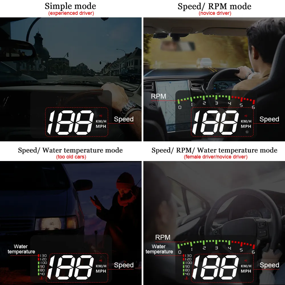 C1 OBD2 GPS Universal Head Up Display Muti-Function Digital Speedometer OBD2 Gauge Psi Car OBD - Car Hud, Head Up Display