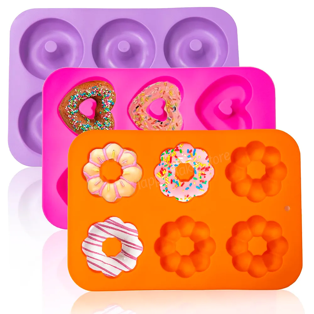 Silicone Donut Pan with Heart Shape Cavity Non-Stick Cake