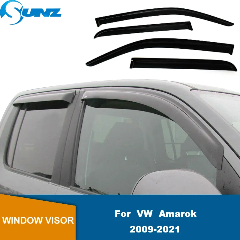 Déflecteurs D’Air Pour VW Amarok (2009-2021) - Lot De 4 - Protection Pluie & Vent - Montage Adhésif Extérieur - Noir