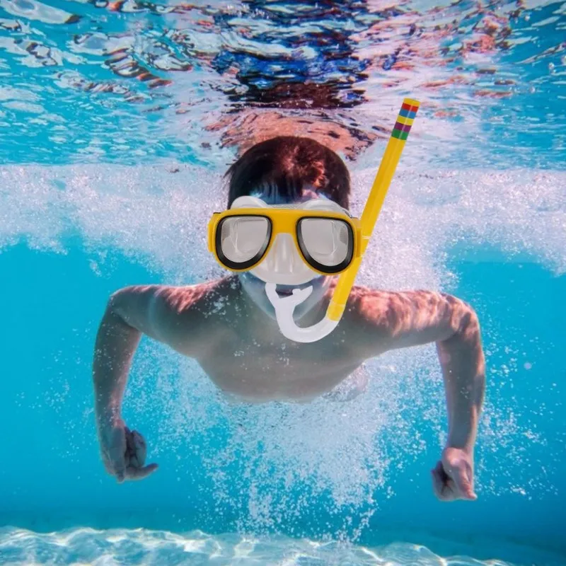 Seals Dry Snorkel Set For Kids Youth Junior, Anti-Fog Tempered Glass Snorkeling Mask, Anti Leak