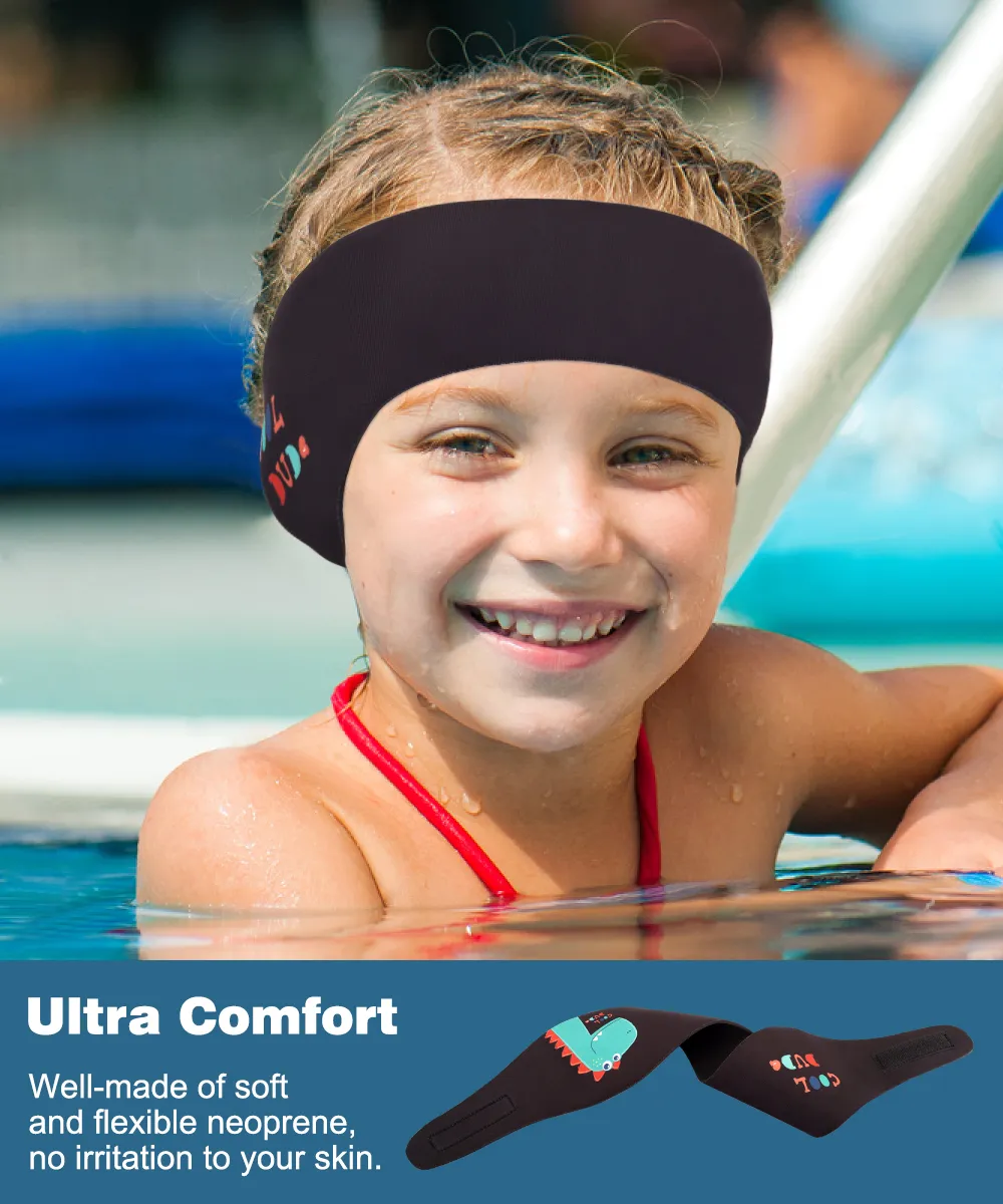 2 Pcs Adjustable Swim Headband Swimming Ear Bands Bandana