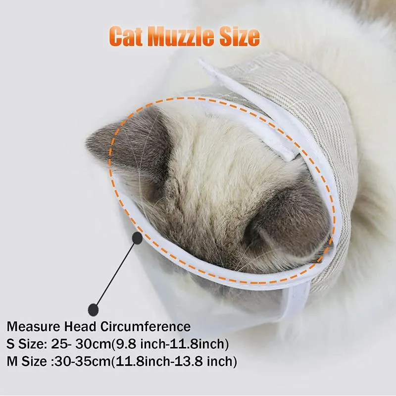 Cat Transparent Muzzle With Breathable Hood, Adjustable Kitten Astronaut Helmet Prevent From Pet Biting Chewing Grooming Hoqqf, Ball Mask For Aggressive Cat(L