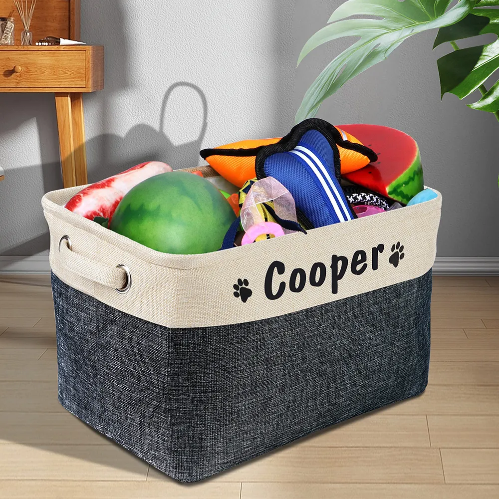 Personalized dog basket for toys hot sale