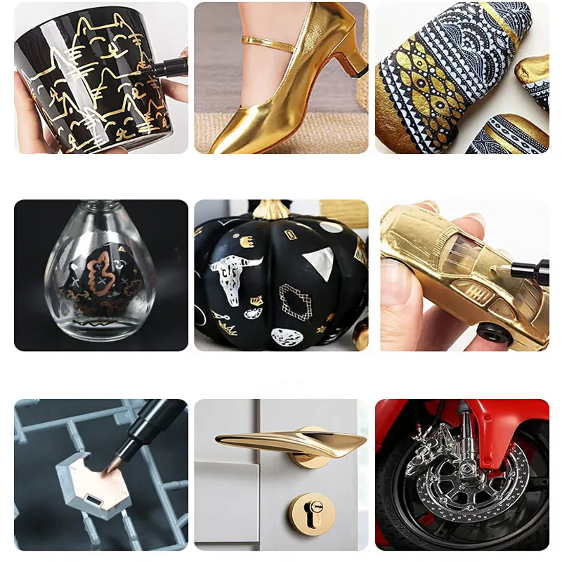 Save Big on Bulk Mirror Marker Pens Auto Touch Up Paint Pen Metal Chrome  Plated Mirror Marker Set: 6+1 Rose Gold Paint Pens With 3mm Tips For  DIY