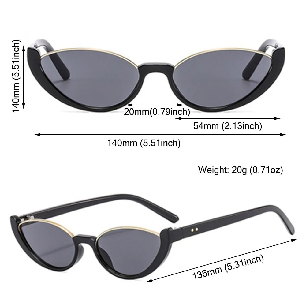 Small Cateye Sunglasses with UV400 Protection, Half-Frame Metal Understated Cat Eye Sunglasses For Women UV400... From  main image 2