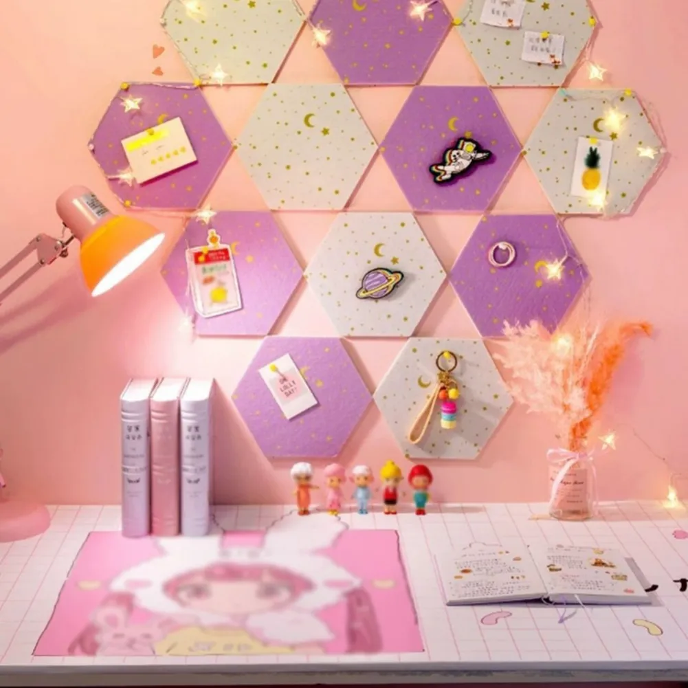 DIY Hexagonal cork board sticker Board for Room Wall Decor