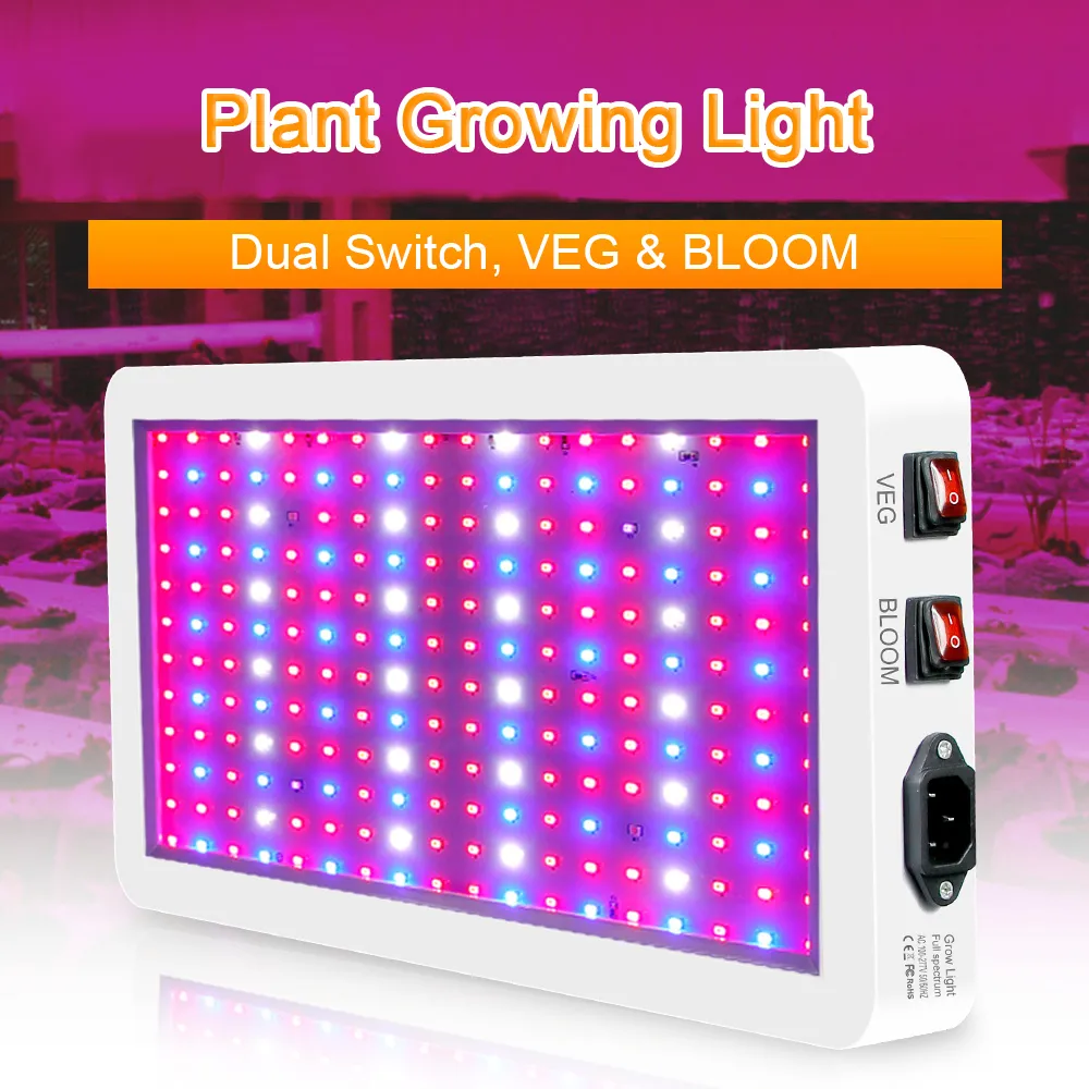 Full Spectrum LED Grow Light Bulbs 2000W: Dual Switch Veg & Bloom, IP65 ...