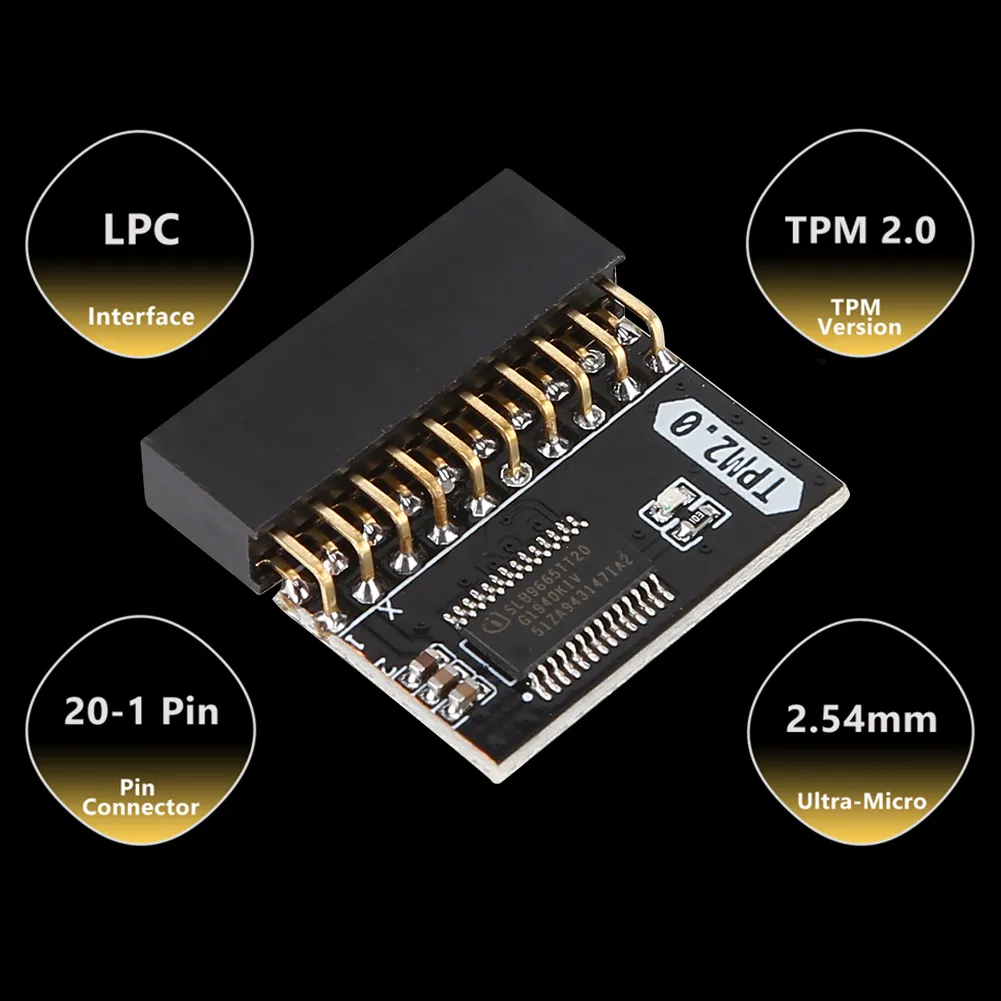 Socobeta 18Pin TPM-module, Beschermt Tegen Ongeautoriseerde Toegang Veilig Opslag Sterke Encryptie Tpm20 Beveiligingsmodule Voor Upgradetest