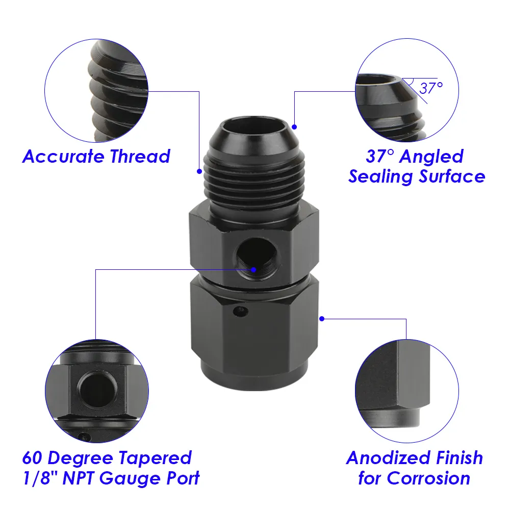 10AN AN10 FEMALE FLARE TO MALE 8AN AN8 RED ALUMINUM FINISH FITTING ADAPTER - Foto 6