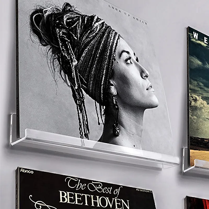 Clear Acrylic Wall-Mounted Vinyl Vinyl Record Album Storage For Daily Home Decor