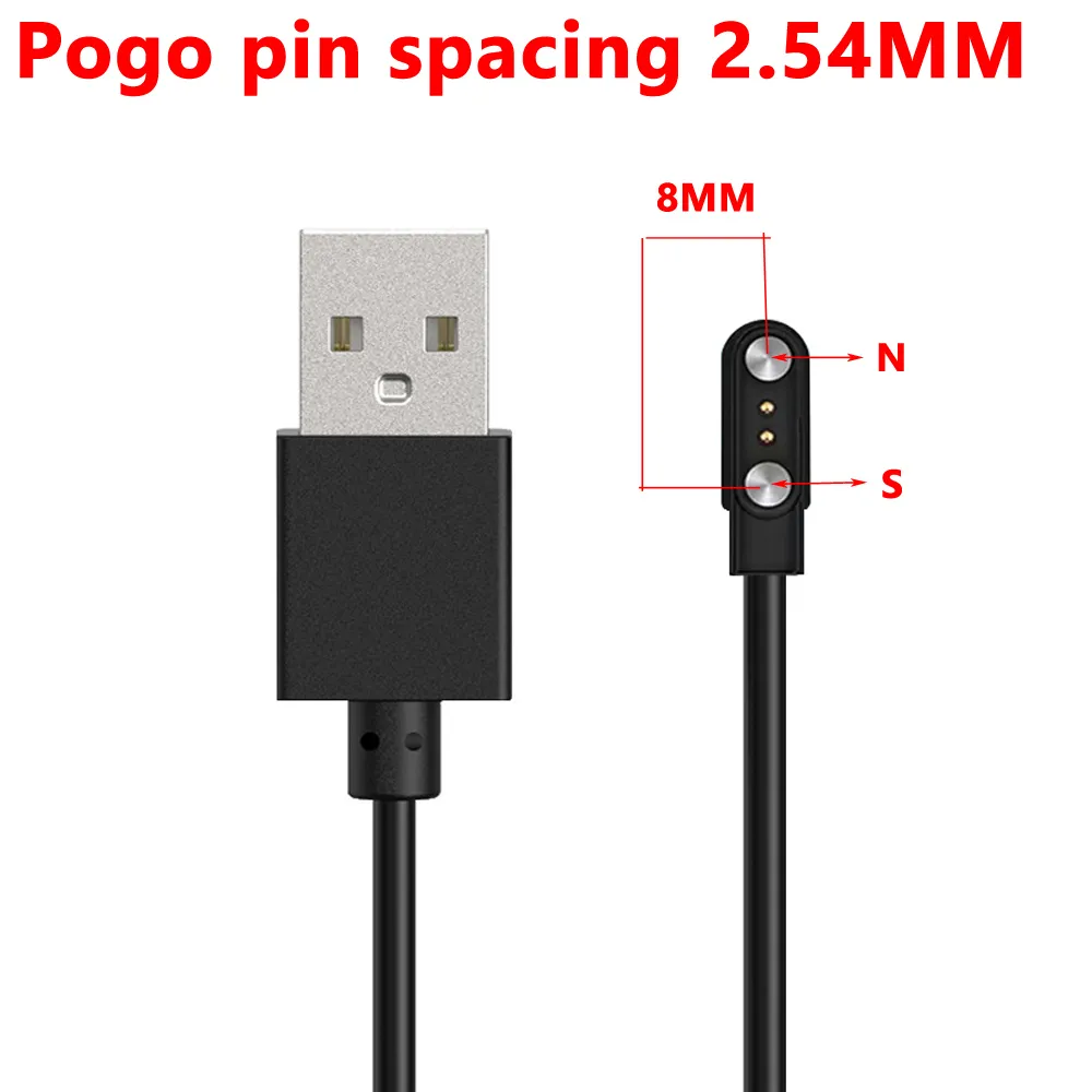 2-Pin Magnetic Charging Cable Universal USB Pitch Magnetic