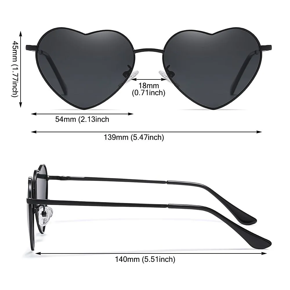Chic Polarized Heart Sunglasses for Women | Stylish Metal Frame & UV400 Polarized Heart Sunglasses for Women Metal Frame Fashion  main image 4