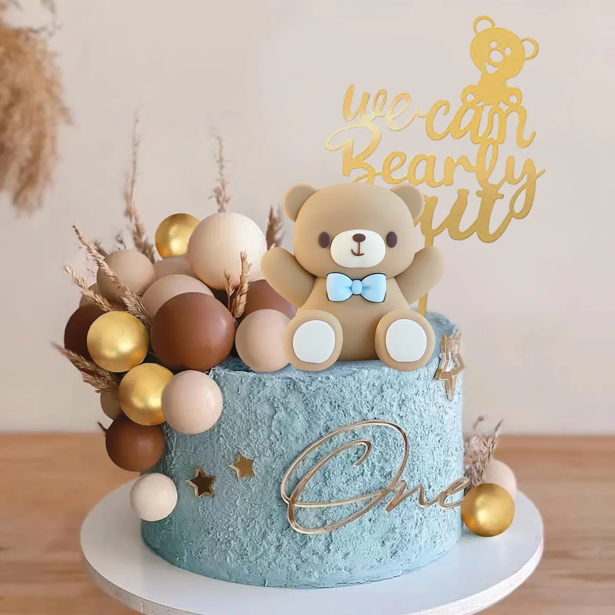 Bear Cake Topper Decorations Baby Shower Party Supplies, We Can Bearly ...