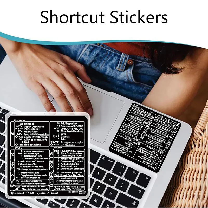 Shortcut PC Reference Keyboard Sticker Repositionable Spray 